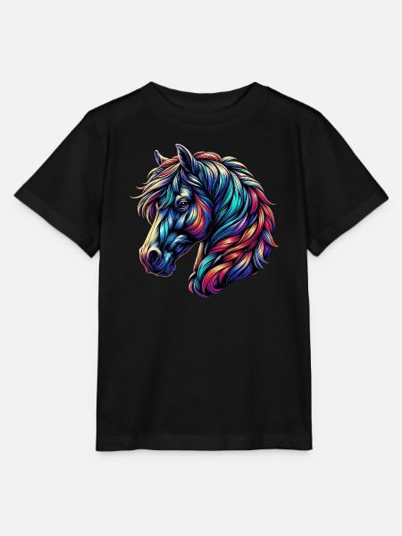 Pferd - Stanley/Stella Kinder T-Shirt MINI CREATOR  - Schwarz