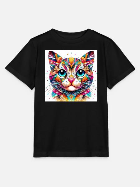 Katze - Stanley/Stella Kinder T-Shirt MINI CREATOR - Schwarz