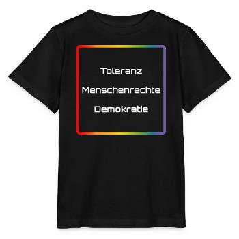 Regenbogen Toleranz Menschenrechte Demokratie - Stanley/Stella Kinder T-Shirt MINI CREATOR  - Schwarz - Vorne - Mikhail (115cm)