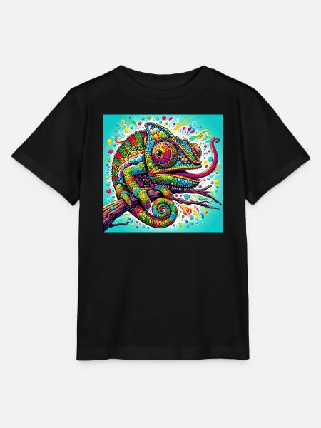 Chamäleon - Stanley/Stella Kinder T-Shirt MINI CREATOR  - Schwarz