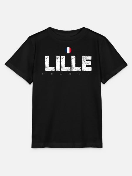 Lille Frankreich Distressed Typografie - Stanley/Stella Kinder T-Shirt MINI CREATOR  - Schwarz
