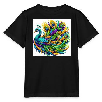 Peacock - Stanley/Stella MINI CREATOR Kids’ T-Shirt - black - Front - Mikhail (115cm)