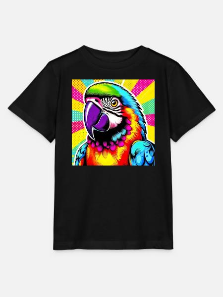 Papagei Pop Art - Stanley/Stella Kinder T-Shirt MINI CREATOR - Schwarz