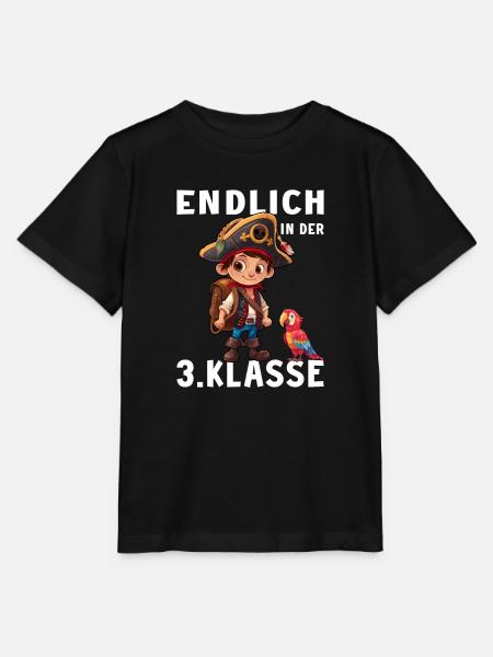 3 Klasse Piraten Papagei Pirat Drittklässler - Stanley/Stella Kinder T-Shirt MINI CREATOR  - Schwarz