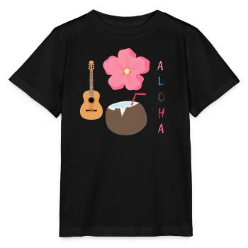 Hawaiian Harmony Designe - T-shirt bio MINI CREATOR Stanley/Stella Enfant - noir - Devant - Mikhail (115cm)