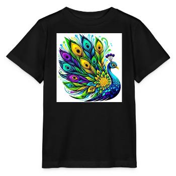 Peacock - Stanley/Stella MINI CREATOR Kids’ T-Shirt - black - Front - Mikhail (115cm)