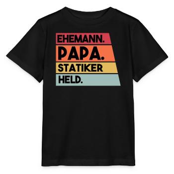 Mari, Papa, Ingénieur en structure, Héros - T-shirt bio MINI CREATOR Stanley/Stella Enfant - noir - Devant - Mikhail (115cm)