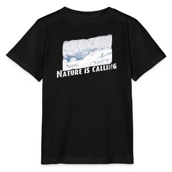 Nature is calling Winter - Stanley/Stella MINI CREATOR Kids’ T-Shirt - black - Front - Mikhail (115cm)