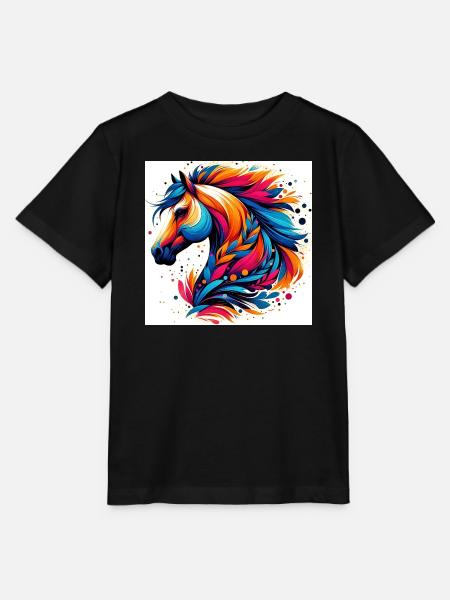 Pferd - Stanley/Stella Kinder T-Shirt MINI CREATOR  - Schwarz