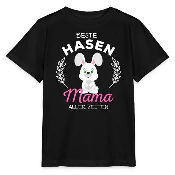 Beste Hasen Mama Süßes Kaninchen Häschen Spruch - Stanley/Stella Kinder T-Shirt MINI CREATOR  - Schwarz - Vorne - Mikhail (115cm)