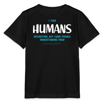 Humains (sombre) - T-shirt bio MINI CREATOR Stanley/Stella Enfant - noir - Devant - Mikhail (115cm)