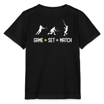 Tennis - Spiel Set Match - Stanley/Stella Kinder T-Shirt MINI CREATOR  - Schwarz - Vorne - Mikhail (115cm)