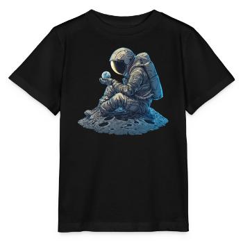 An astronaut observes the Earth - Stanley/Stella MINI CREATOR Kids’ T-Shirt - black - Front - Mikhail (115cm)