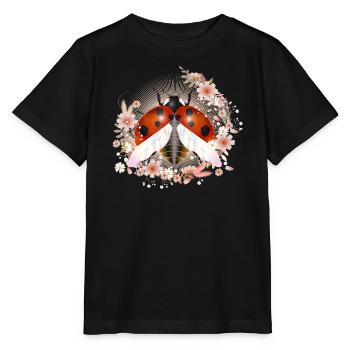 coccinelle rayonnante enchanteresse avec des fleurs - T-shirt bio MINI CREATOR Stanley/Stella Enfant - noir - Devant - Mikhail (115cm)