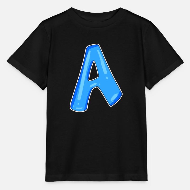 Buchstabe A Anfangsbuchstabe - Stanley/Stella Kinder T-Shirt MINI CREATOR  - Schwarz