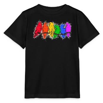 Bird Lover, Animal, Parrot, Birds, Animal Lover - Stanley/Stella MINI CREATOR Kids’ T-Shirt - black - Front - Mikhail (115cm)