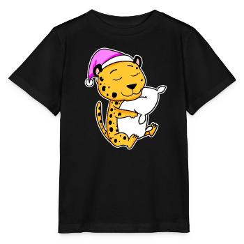 Gepard Müde Ausschlafen Schlafen Mädchen - Stanley/Stella Kinder T-Shirt MINI CREATOR  - Schwarz - Vorne - Mikhail (115cm)