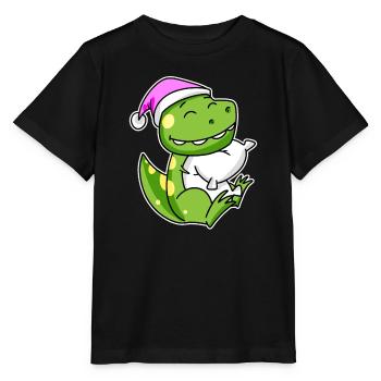 Dinosaurier Müde Ausschlafen Schlafen Mädchen - Stanley/Stella Kinder T-Shirt MINI CREATOR  - Schwarz - Vorne - Mikhail (115cm)