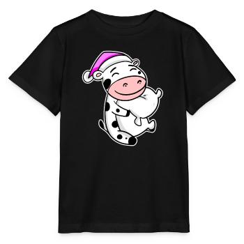 Kuh Müde Ausschlafen Schlafen Mädchen - Stanley/Stella Kinder T-Shirt MINI CREATOR  - Schwarz - Vorne - Mikhail (115cm)