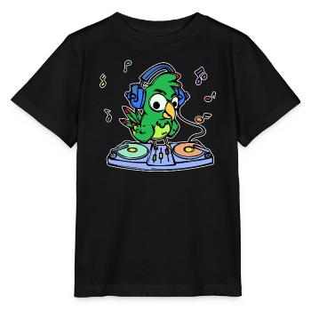 Parrot, Bird, Animal, Bird Lover, Animal Lover - Stanley/Stella MINI CREATOR Kids’ T-Shirt - black - Front - Mikhail (115cm)