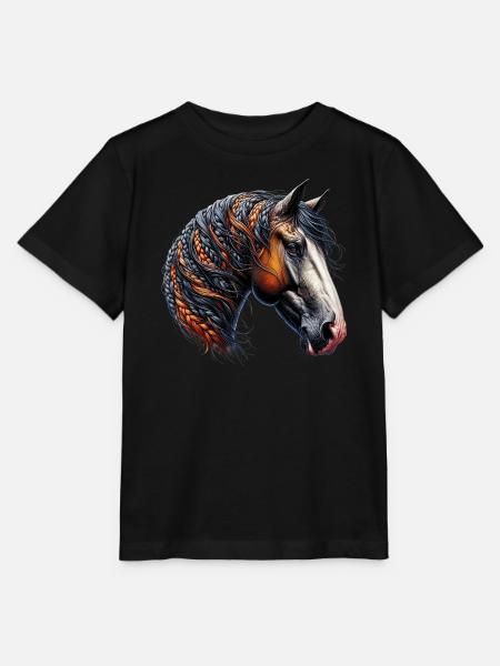 Pferd - Stanley/Stella Kinder T-Shirt MINI CREATOR  - Schwarz