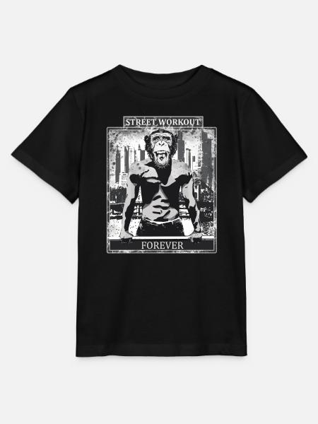 Street Workout Affe Design - Stanley/Stella Kinder T-Shirt MINI CREATOR - Schwarz