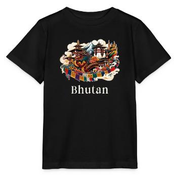 Bhutan dragon Thimphu Himalaya - Stanley/Stella MINI CREATOR Kids’ T-Shirt - black - Front - Mikhail (115cm)
