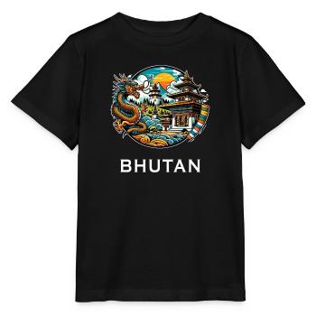 Bhutan dragon Thimphu Himalaya - Stanley/Stella MINI CREATOR Kids’ T-Shirt - black - Front - Mikhail (115cm)