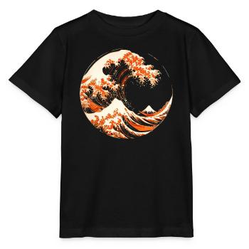 Stylized Hokusai Wave - Stanley/Stella MINI CREATOR Kids’ T-Shirt - black - Front - Mikhail (115cm)