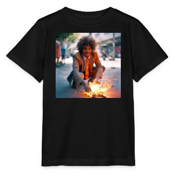 Burning Man 03 - Stanley/Stella MINI CREATOR Kids’ T-Shirt - black - Front - Mikhail (115cm)