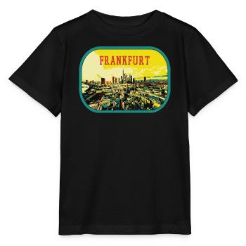 Vue panoramique colorée de la ville de Francfort - T-shirt bio MINI CREATOR Stanley/Stella Enfant - noir - Devant - Mikhail (115cm)