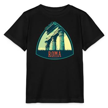 Illustration antiker Ruinen in Rom - Stanley/Stella Kinder T-Shirt MINI CREATOR  - Schwarz - Vorne - Mikhail (115cm)