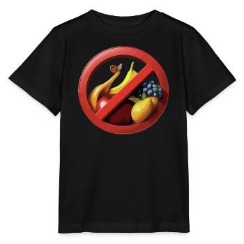 L’abstinence de fruits avec les panneaux d’interdiction - T-shirt bio MINI CREATOR Stanley/Stella Enfant - noir - Devant - Mikhail (115cm)