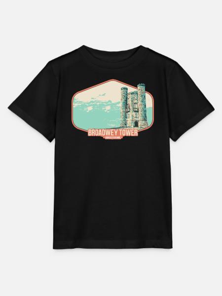 Illustration Broadwey Tower, Worcestershire - Stanley/Stella Kinder T-Shirt MINI CREATOR  - Schwarz