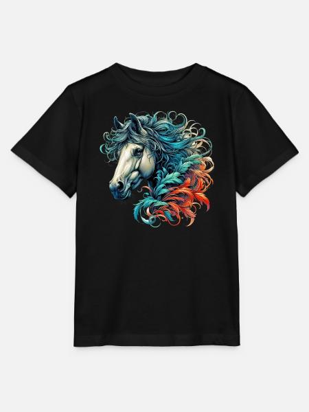 Pferd - Stanley/Stella Kinder T-Shirt MINI CREATOR  - Schwarz