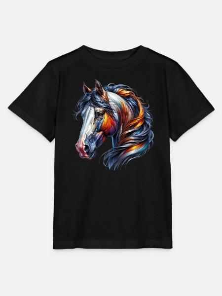 Pferd - Stanley/Stella Kinder T-Shirt MINI CREATOR - Schwarz