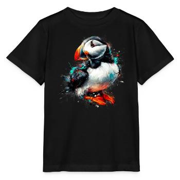 Papageitaucher - Stanley/Stella Kinder T-Shirt MINI CREATOR  - Schwarz - Vorne - Mikhail (115cm)