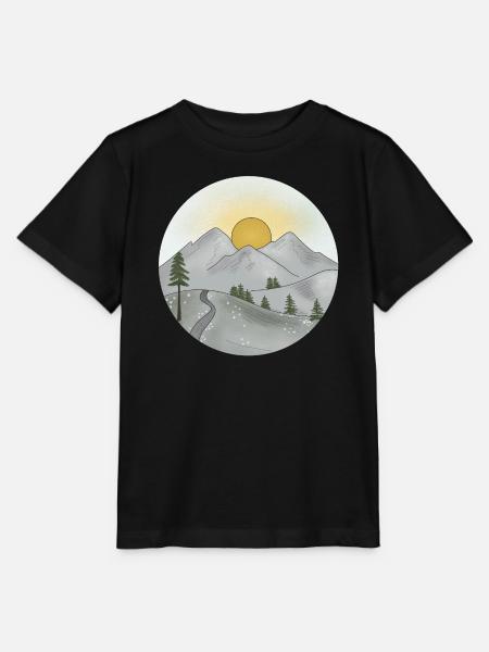 Bergidylle bei Sonnenuntergang im Frühling - Stanley/Stella Kinder T-Shirt MINI CREATOR  - Schwarz