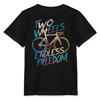 Unendliche Freiheit Fahrraddesign - Stanley/Stella Kinder T-Shirt MINI CREATOR  - Schwarz - Vorne - Mikhail (115cm)