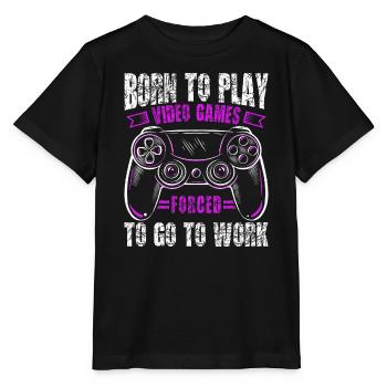 Born to gamble, forced to work, gaming - Stanley/Stella MINI CREATOR Kids’ T-Shirt - black - Front - Mikhail (115cm)