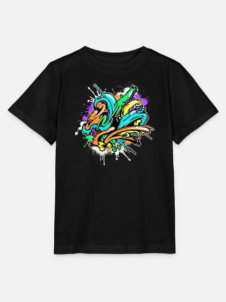 Kunst Graffiti Strassenkunst Wildstyle Sprayer - Stanley/Stella Kinder T-Shirt MINI CREATOR - Schwarz