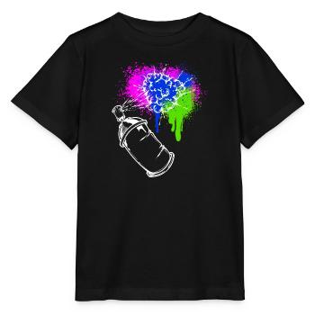 Graffiti Spraydose Kunst Strassenkunst Sprayer - Stanley/Stella Kinder T-Shirt MINI CREATOR  - Schwarz - Vorne - Mikhail (115cm)