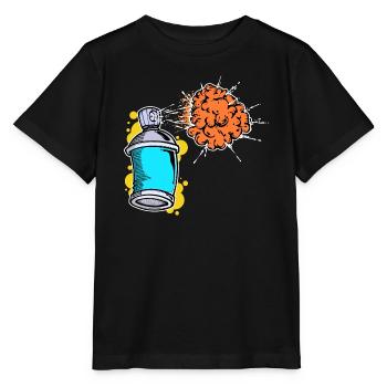 Pulvérisateur Art, Street Art, Wildstyle Graffiti - T-shirt bio MINI CREATOR Stanley/Stella Enfant - noir - Devant - Mikhail (115cm)