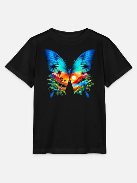 Schmetterling - Stanley/Stella Kinder T-Shirt MINI CREATOR - Schwarz