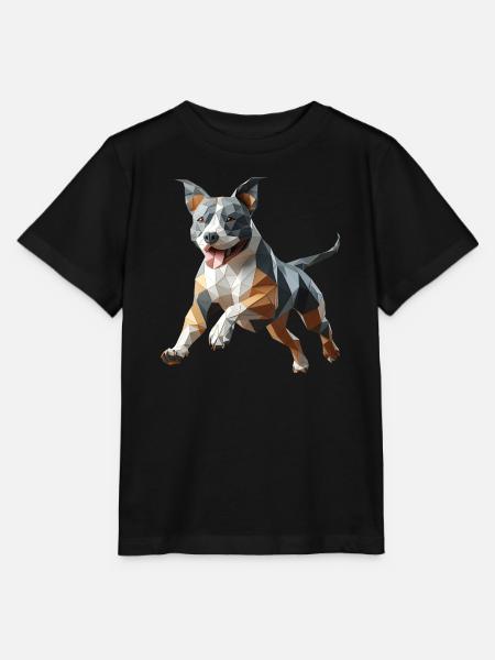 Staffy origami 3d geometric dog - Stanley/Stella MINI CREATOR Kids’ T-Shirt - black