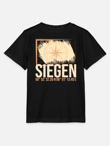 Siegen Koordinaten - Stanley/Stella Kinder T-Shirt MINI CREATOR - Schwarz