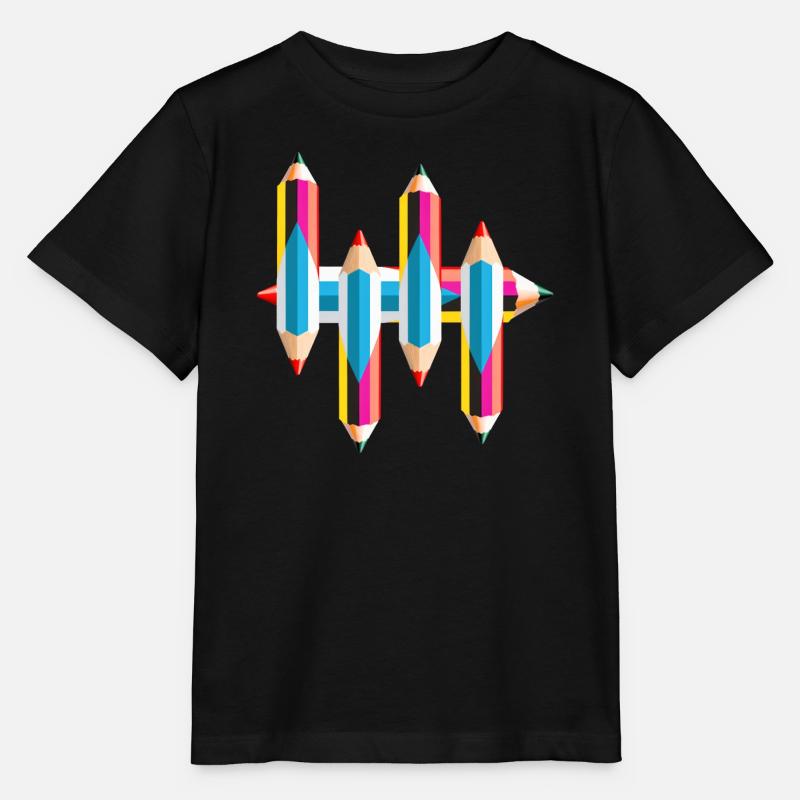 Crayons de couleur - T-shirt bio MINI CREATOR Stanley/Stella Enfant - noir