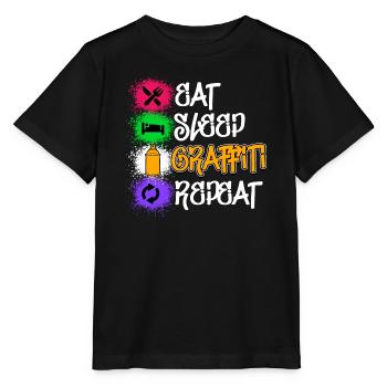 Zeichnen Illustration Graffiti Sprayer Street Art - Stanley/Stella Kinder T-Shirt MINI CREATOR  - Schwarz - Vorne - Mikhail (115cm)