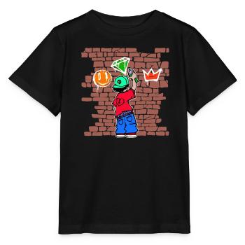 Croquis Street Art Urbain Bombe Aérosol Graffiti Art - T-shirt bio MINI CREATOR Stanley/Stella Enfant - noir - Devant - Mikhail (115cm)