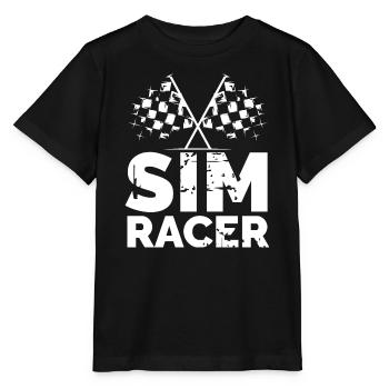sim racer gaming zielflagge gamer Rennfahrer Logo - Stanley/Stella Kinder T-Shirt MINI CREATOR  - Schwarz - Vorne - Mikhail (115cm)